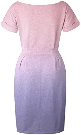 Lkpjjfrg haljina majice za žene 2023 o-Neck kratki rukavi Multi-Color Flounce majica haljine za žene 2023