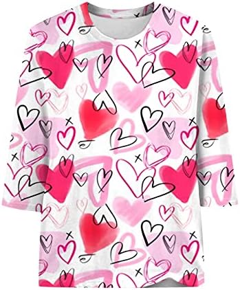 Poslovni povremeni vrhovi za žene Ljetni kratki rukavi Valentinovo Ljubav tiskanje majice plus ženske bluze