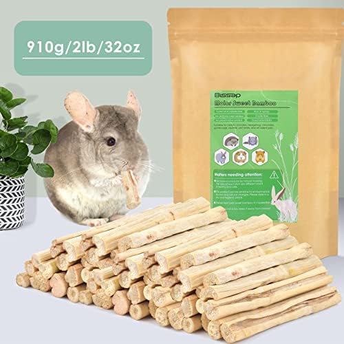 Bissap Sweet bambus žvakaće štapiće za zečeve 910 g/2ib, zeko molarno liječenje zalogaja za male životinje hrčke činčile zamorce svirači