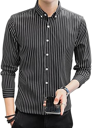 Jeke-dg Slim Stripe Shacket casual gumb Dwon haljine košulje dugih rukava za uličnu odjeću za ispis poslovanje bluze plus veličine