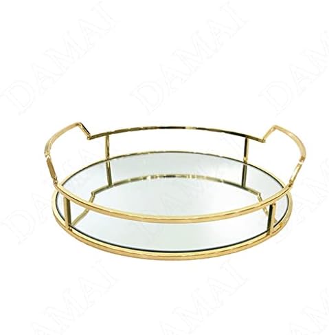 Orgjwd zlatni zrcalni ladica za odlaganje okrugle naušnice kozmetički organizator stol za kavu za kupaonicu nakit tanjur