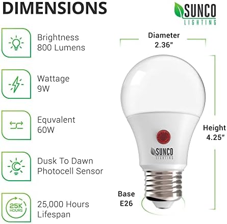 LED svjetiljke od sumraka do zore s vanjskim senzorom od 919, 9 vata, 800 lm, automatsko uključivanje / isključivanje fotoćelije za