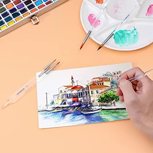 Ylyajy 6 PCS akvarelna četkica Set Prozirni držač olovke najlon za kosu za kosu Olovka za crtanje za crtanje okrugle šiljaste