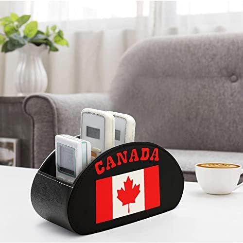 Kanadski zastava tiskani TV daljinski organizator kutije za kontrolu upravljača PU kože 5 odjeljaka spremnik za pohranu