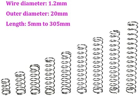 Kompresijske opruge pogodne su za većinu popravljanja i promjera žice 1,2 mm kompresija od nehrđajućeg čelika opruga vanjski promjer