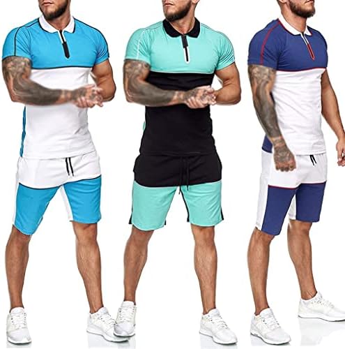 Wpyyi muški trenerssuit fitness sportski set u boji podudaranje tankih teretana odjeća casual jogger sportska odjeća moda muško trčanje