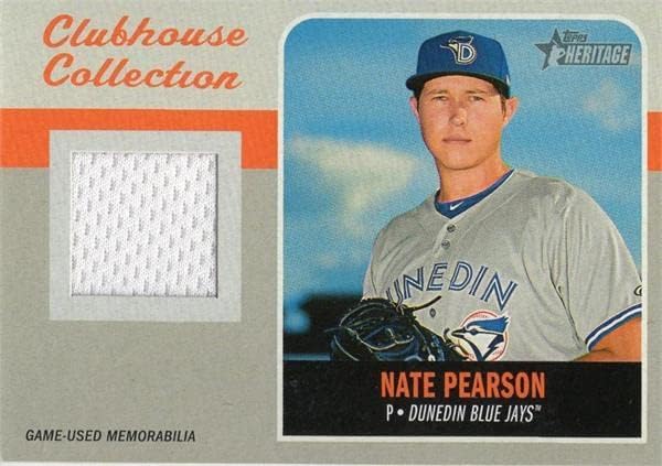 Nate Pearson Player nosio je Jersey Patch Baseball Card 2019 Topps Heritage Clubhouse kolekcija CCRNP1 - MLB igra korištena dresova