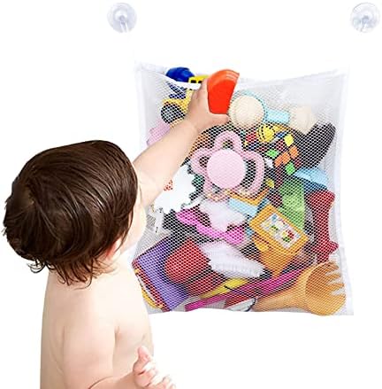 Skladištenje igračaka za kupanje za kadu, ultra veliki otvor mrežica za igračke za igračke za bebe, višenamjenski dječji nosač igračaka