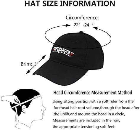 Šeširi za igranje bejzbolska kapa od pamuka s vezom Podesivi Tatin šešir u crnoj boji