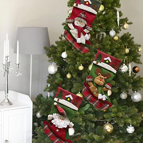 Božićna čarapa Velika božićna čarapa ukras Djeda Snowman jelena čarapa Božićna ukrasa i zabavni pribor kristalni viseći ukrasi za vjenčanje