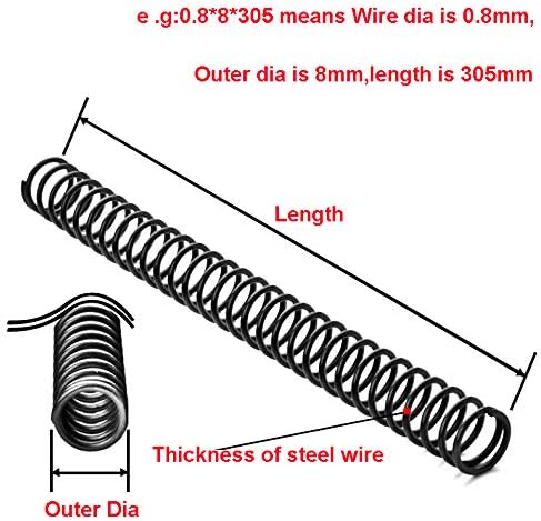 Kompresija opruge čelika opruga Y-tipa kompresija Promjer opružne žice 1,4 mm vanjski promjer 11-16 mm duljina 305 mm