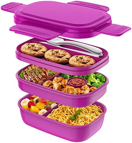 Kutija za ručak za odrasle, 3 spremnika za ručak za odrasle, moderni minimalistički dizajn, set posuđa, nepropusna kutija za ručak