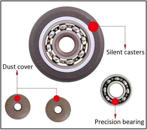 Morice Casters 1 inčni 1,5 inčni 2 -inčni pribor za namještaj kotača Univerzalni kotač s ravnim remenicama sub tihi gumeni kotač ležaj