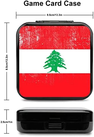 Vintage Libanon Flag Card Game Card CASE Shot Shock Game Card Držač za pohranu 12 slojeva za pohranu Zaštitni okvir kompatibilan s
