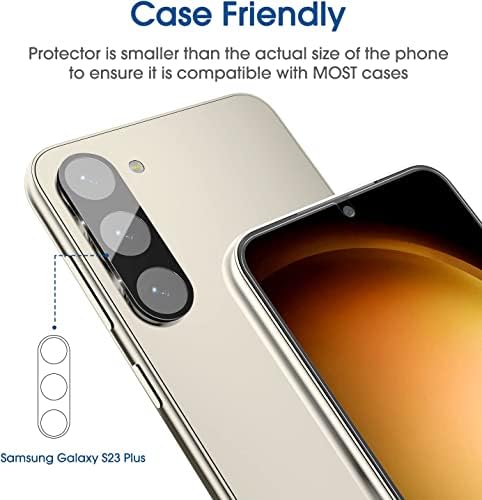 amFilm [2 + 2 kutije zaštitni zaslon od kaljenog stakla Efekta za Samsung Galaxy S23 + / S23 Plus 6,6 cm zaštitu objektiva fotoaparata,