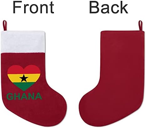 Ljubav Gana božićna čarapa Klasična viseći ukrasi Bijela manžetna torba za bombone za obiteljske praznične zabave