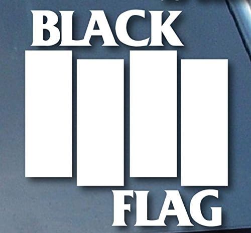 Crna zastava 6 Naljepnica s naljepnicama logotipa rock pojasa za automobile prijenosnih računala Skateboard - bijela