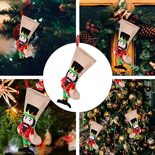 jojofuni božićno drvce za orah Zalihe čarapa poklon ukras ukras lijepa crvena svečana pletena torba vrećice s privjescima bombona obiteljske