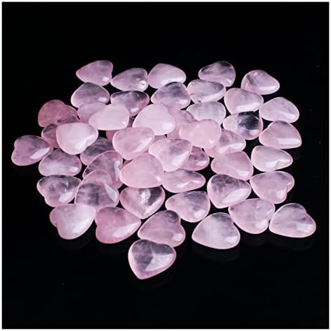 Zym116 50/100pcs Natural Rose Quartz Srce Mini kristalni oblik srca Polirani ružičasti privjesak Reiki dragulj za iscjeljivanje žena