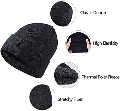 Zimska zrna za muškarce i žene: Termički runo s hladnim vremenom obložen je pleteni šešir | Topla kapica za čarape