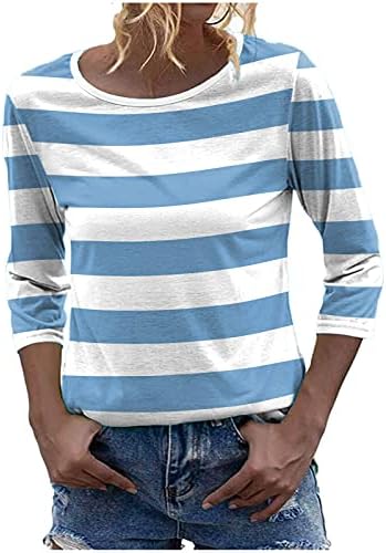 Ženske majice s okruglim vratom s rukavima 3/4, ljetni modni pulover u boji, mekana udobna majica, Ležerne osnovne majice, vrhovi