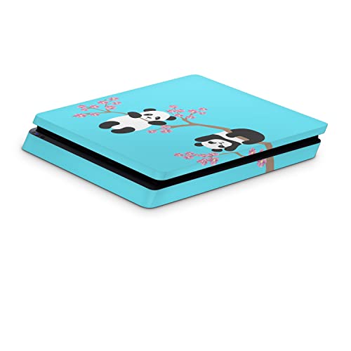 Tanka torbica ZOOMHITSKINS za PS4, kompatibilan sa Playstation 4 Slim, Panda Bear Blue, Sakura Cherry Blossom Slatka Black, 1 torbica