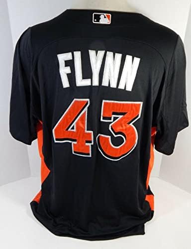 2012-13 Miami Marlins Brian Flynn 43 Igra Korištena Black Jersey St BP 52 662 - Igra se koristio MLB dresovi