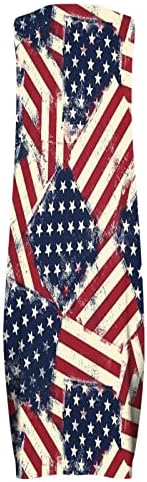 HCJKDU 4. srpnja haljine za žene neovisnosti Dan labave v vrat maxi haljina maxi haljina američka zastava sa džepovima