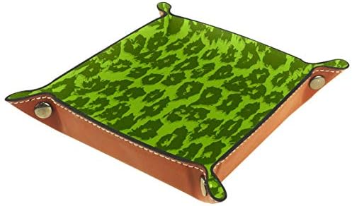 Lyetny zeleni leopard uzorak crna organijska kutija za skladištenje kadice kadice kadij radna računala Promjena ključa novčanika kovanica