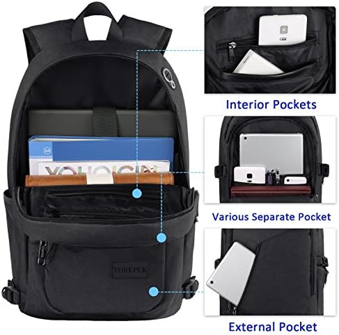 Yorepek vitki ruksak prijenosnog računala, ruksak protiv krađe s USB priključkom za punjenje, putovanja izdržljivim fakultetskim dnevnim