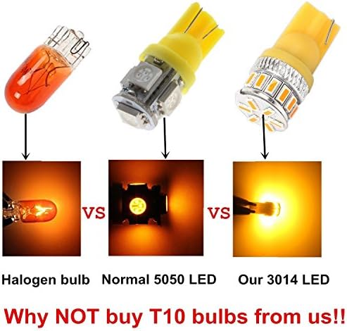 Alla Lighting 2x Super Bright Amber Yellow W5W 168 175 LED žarulje Unutrašnjost Karata Svjetlosni lampica kompatibilna s 2005 2006