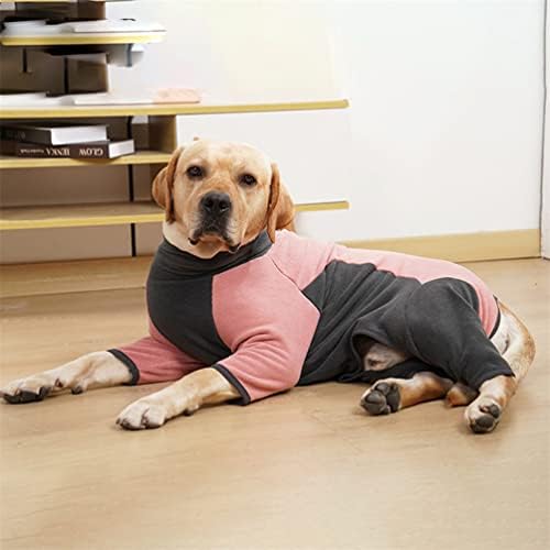 Zimski veliki psi podstavljena odjeća labrador visoki ovratnik za kućne ljubimce hladni dokaz topli veliki pseći džemper ružičasti