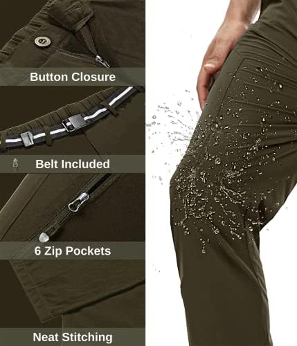 Natuvenix planinarske hlače za muškarce, brze suhe putničke hlače za radne hlače za rastezene lagane vanjske hlače otporne na vodu