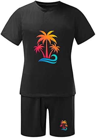 BMISEGM muški odijeli Slim Fit Men Summer Outfit Beach Short Shothing Tiskana košulja Kratko odijelo Košulje hlače s džepovima