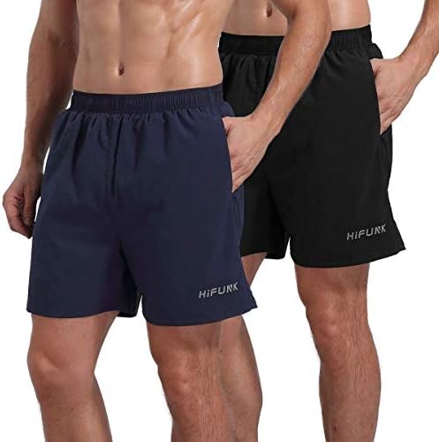 HIFUNK MENS WOIRGOOUT KRATKI KRATKI 5 inčni kratki atletski trening kratkih hlača s oblogom i džepom s patentnim zatvaračem