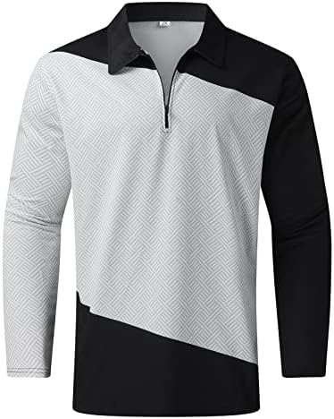 VniHaq Sweatsuits za muškarce Stilski povremeni print Polo košulja s dugim rukavima Jogging Activewear Outdoor Athletic Tracksuit 2