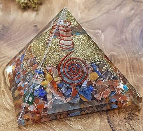 Sedam piramida čakre/generator pozitivne energije Prirodni kristalni kamen za rezanje stresa i joga uravnoteženje liječenja Meditaion
