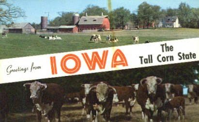 Pozdrav iz Iowa razglednice