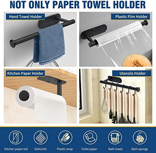 Samloong držač papirnatog ručnika ispod ormara, viseći držač papirnatog ručnika zidni nosač, kuhinjski papirni ručnik koji je dostupan