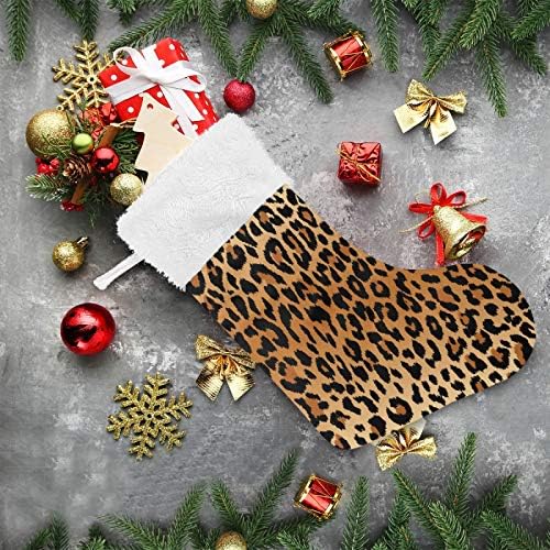 Staytop Fashion šareni leopard životinjski print božićne čarape, velike božićne čarape ukrasi za poklon i zalihe za zabavu, koji se