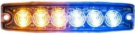 Ultra tanka LED stroboskopska svjetiljka od 5,14 jantarne / plave boje za površinsku montažu