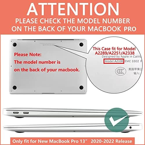 Cissook za MacBook Pro 13 inčni slučaj Black 2023 2022 2021 2020 Izdanje M2 M1 A2338 A2251 A2289 s dodirnom trakom, plastični crni