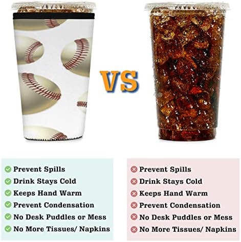 Shots bejzbol rukave za kavu za višekratnu upotrebu neoprenski izolator rukava za ledene šalice kave Pića hladna pića, 32 oz