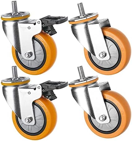 kotačići kotačići s teškim kotačima kotača m12 nit 125 mm 5 '' okretni kotači s kočnicama za namještaj tihi pU 540 kg industrijski