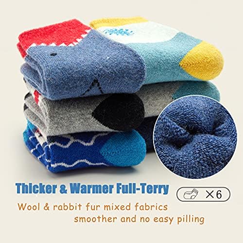Dječaci od vunenih čarapa Djeca zima tople čarape zadebljaju čarape za toplinsku posadu za dječake 6 parova