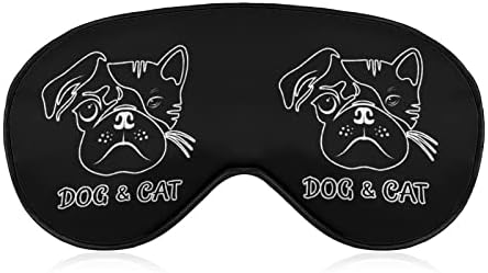 Pas i mačje lice smiješno spavanje maska ​​za oči meke splet za oči s podesivim nosačem za muškarce za muškarce