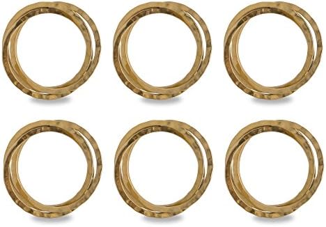 DII ukrasni osnovni isprepleteni set prstena za salvete, zlato, 6 brojanja