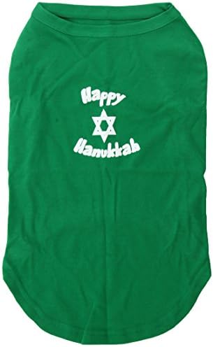 18-inčne majice s sitotiskom Sretna Hanuka za kućne ljubimce u MBG-u, MBG-u, smaragdno zelenoj boji