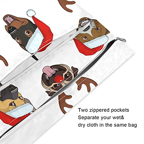 Smiješni psi Božićna mokra suha torba pelena za višekratnu upotrebu mokra vrećica za kupaće kostime vodootporni vlažni suhi organizator