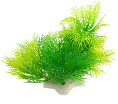 Plastični akvarijski dekor s imitacijom lišća biljke, 3,5 inča, žuto/zeleno